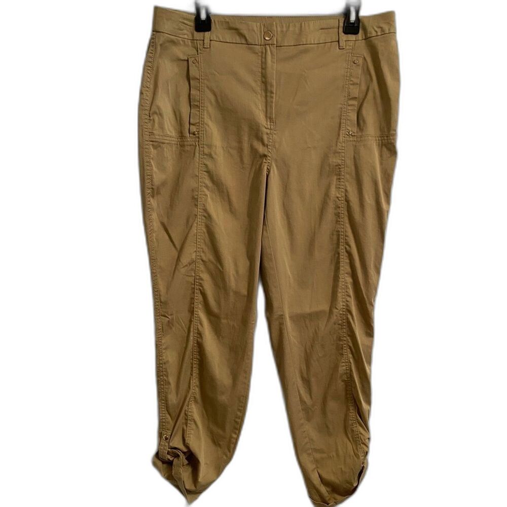 Chico’s 2 (US-12) Women’s Athletic Pants Casual Rouched Ankle UB1-29